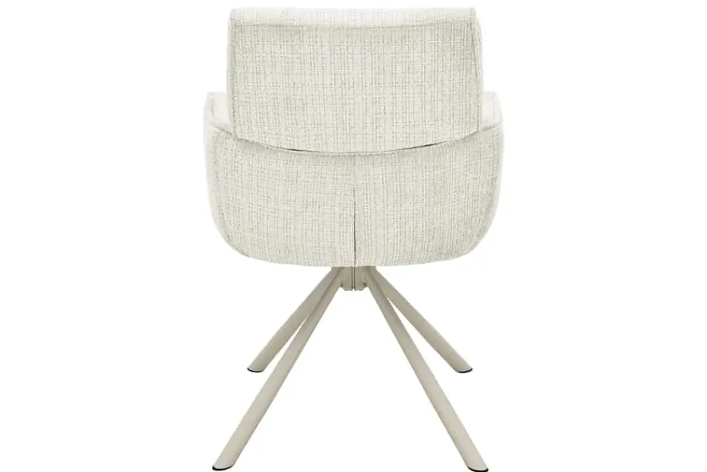 Riess-Ambiente Skandinavisch|Retro Möbel > Drehbarer Retro Stuhl UNIQUE beige Chenille Cremona Metall champagner-beige