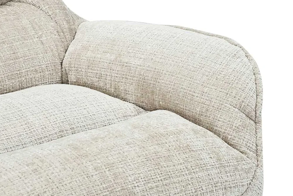 Riess-Ambiente Loungesessel|Sessel > Drehbarer Sessel CLOUD champagner beige Chenille schwarz Metall