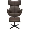 Riess-Ambiente Sessel > Drehbarer Sessel VOGUE brandy braun Kunstleder schwarze Metallbeine mit Armlehne