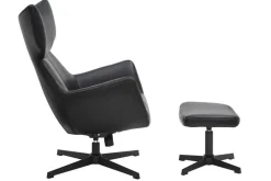 Riess-Ambiente Sessel|Industrial Loft > Drehbarer Sessel VOGUE schwarz Kunstleder Metallbeine mit Armlehne