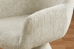 Riess-Ambiente Retro Möbel|Stühle > Drehbarer Stuhl AMBIENTO beige Chenille 180° mit Auto-Return Polsterstuhl