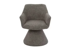 Riess-Ambiente Retro Möbel|Stühle > Drehbarer Stuhl AMBIENTO braun Strukturstoff 180° mit Auto-Return Polsterstuhl