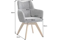 Riess-Ambiente Skandinavisch|Stühle > Drehbarer Stuhl ASGARD grau Chenille Cremona mit Taschenfederkern und Armlehne