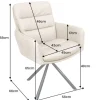 Riess-Ambiente Retro Möbel|Stühle > Drehbarer Stuhl BIG GEORGE beige Echtleder Microfaser mit Armlehne schwarze Metallbeine