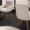 Riess-Ambiente Skandinavisch|Stühle > Drehbarer Stuhl BIG GEORGE champagner Chenille Cremona natur Buchenholz mit Armlehnen