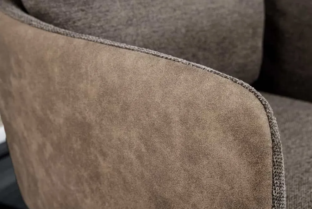 Riess-Ambiente Retro Möbel|Industrial Loft > Drehbarer Stuhl BIG GEORGE taupe Microfaser Webstoff Taschenfederkern Metall schwarz