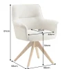Riess-Ambiente Retro Möbel|Stühle > Drehbarer Stuhl LE GRAND beige Chenille Cremona natur Eiche Massivholz mit Armlehne
