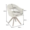 Riess-Ambiente Retro Möbel|Stühle > Drehbarer Stuhl ORGANIKO taupe beige Strukturstoff Holzgestell Walnuss mit Armlehne
