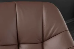 Riess-Ambiente Stühle > Drehbarer Stuhl PAPILLON brandy braun Echtleder mit Armlehne schwarzes Gestell
