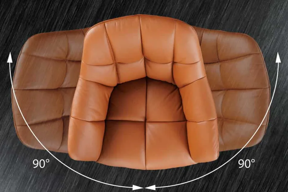 Riess-Ambiente Stühle > Drehbarer Stuhl PAPILLON cognac Echtleder mit Armlehne schwarzes Gestell