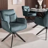 Riess-Ambiente Stühle > Drehbarer Stuhl PROMETHEUS petrol Vogue Velours Samt Taschenfederkern Metallgestell