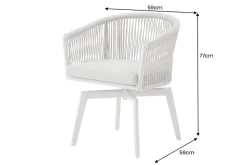 Riess-Ambiente Haus & Garten|Stühle > Drehbarer Stuhl ROPE greige Aluminium Gartensessel inkl. Kissen In- und Outdoor