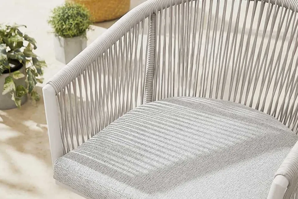 Riess-Ambiente Haus & Garten|Stühle > Drehbarer Stuhl ROPE greige Aluminium Gartensessel inkl. Kissen In- und Outdoor