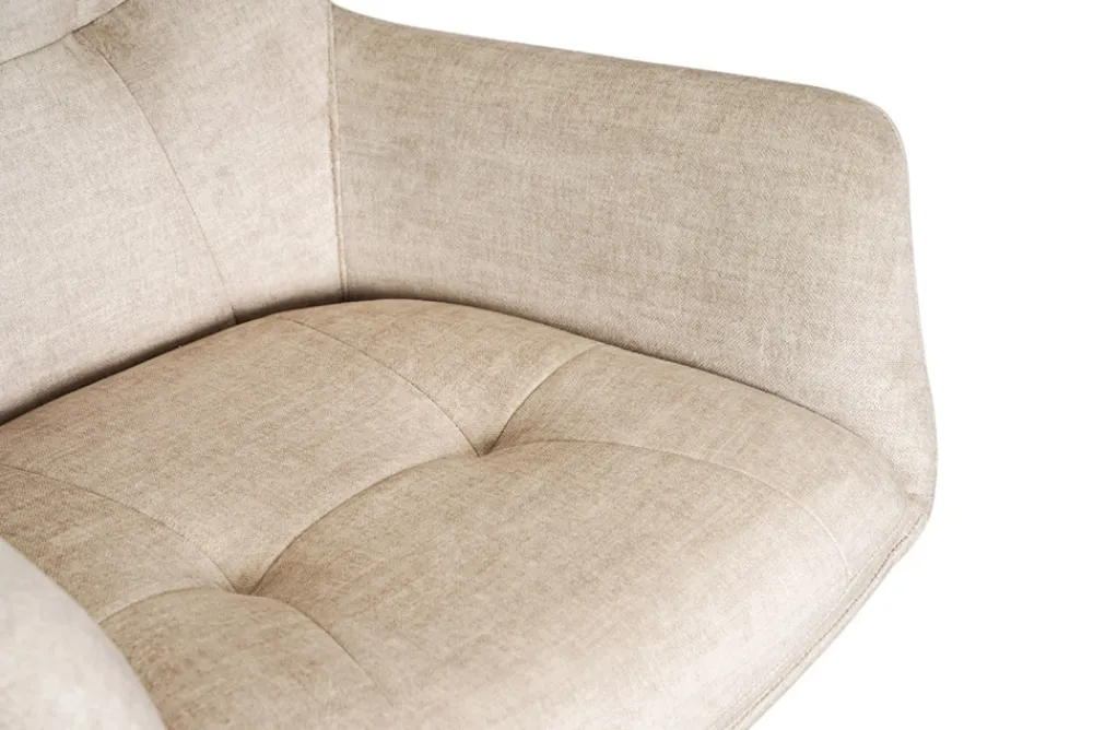 Riess-Ambiente Stühle|Samt Möbel > Drehbarer Stuhl SIGNATURE beige Vogue Velours Samt Taschenfederkern schwarz Metall