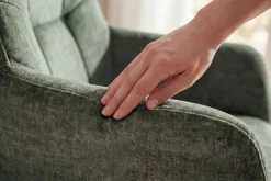 Riess-Ambiente Stühle|Samt Möbel > Drehbarer Stuhl SIGNATURE moosgrün Vogue Velours Samt Taschenfederkern schwarz Metall