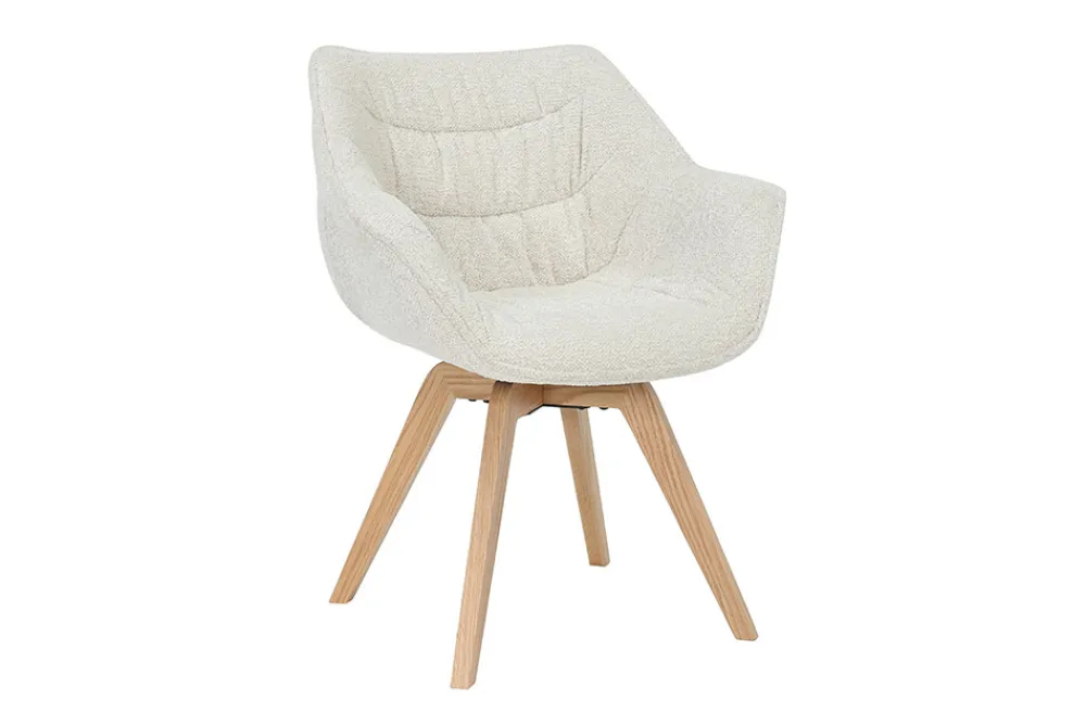 Riess-Ambiente Stühle > Drehbarer Stuhl THE DUTCH COMFORT beige Bouclé Tweed Soft Eichenholz