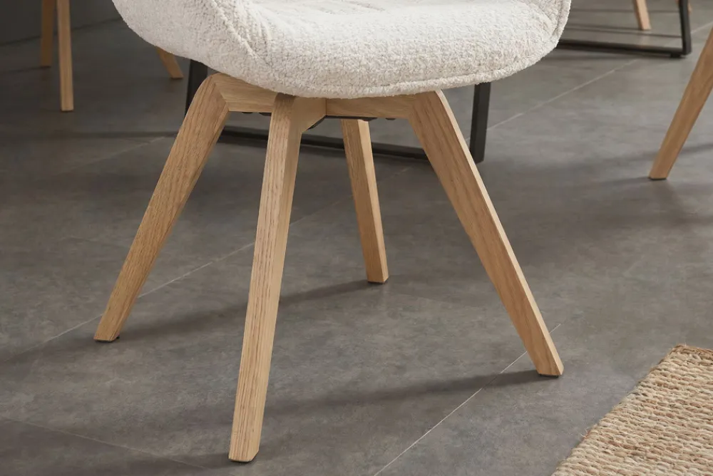 Riess-Ambiente Stühle > Drehbarer Stuhl THE DUTCH COMFORT beige Bouclé Tweed Soft Eichenholz