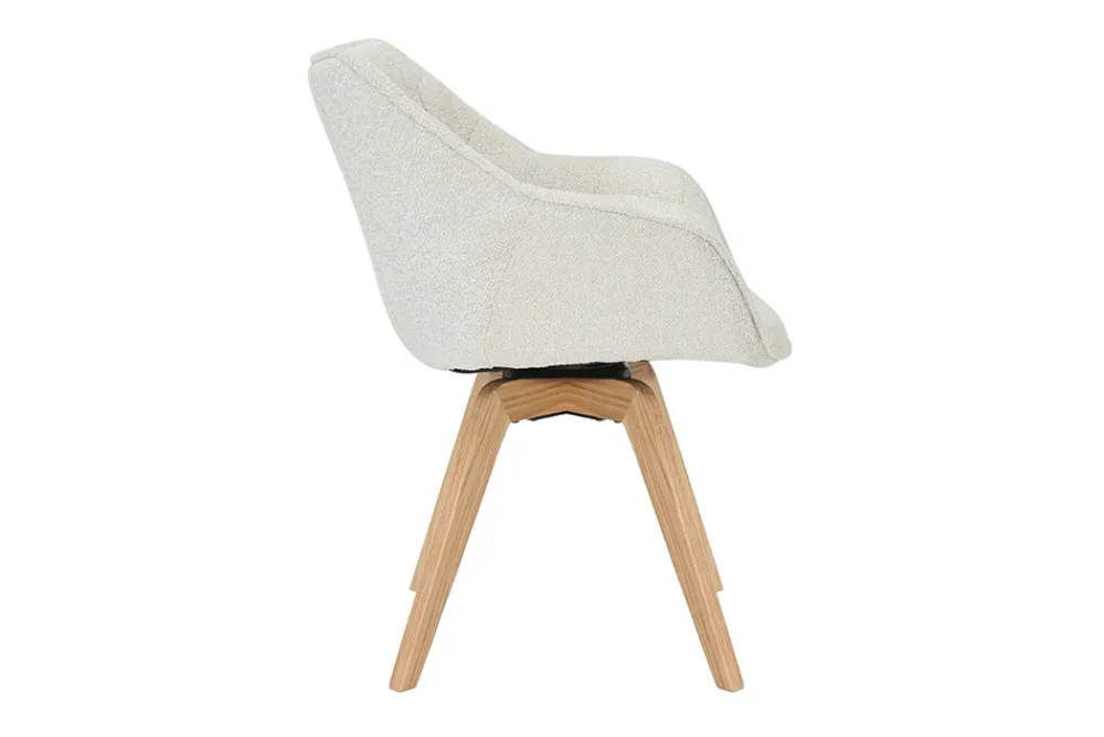 Riess-Ambiente Stühle > Drehbarer Stuhl THE DUTCH COMFORT beige Bouclé Tweed Soft Eichenholz