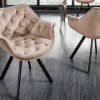 Riess-Ambiente Skandinavisch|Retro Möbel > Drehbarer Stuhl THE DUTCH COMFORT greige Samt mit Armlehnen Modern Design