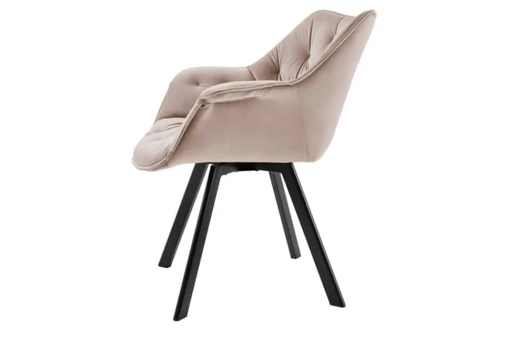 Riess-Ambiente Skandinavisch|Retro Möbel > Drehbarer Stuhl THE DUTCH COMFORT greige Samt mit Armlehnen Modern Design