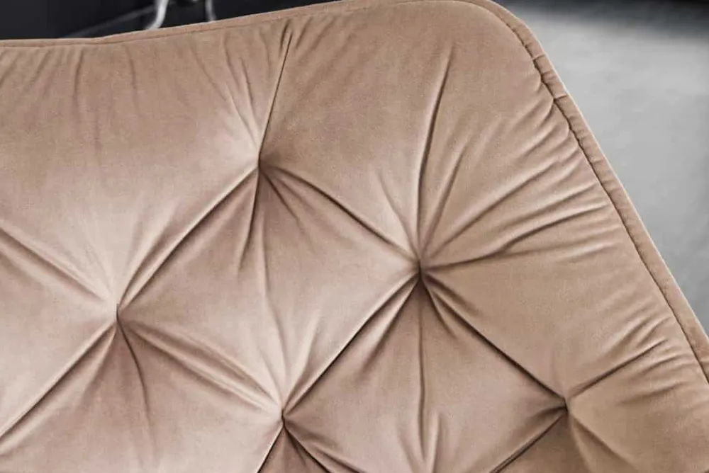 Riess-Ambiente Skandinavisch|Retro Möbel > Drehbarer Stuhl THE DUTCH COMFORT greige Samt mit Armlehnen Modern Design