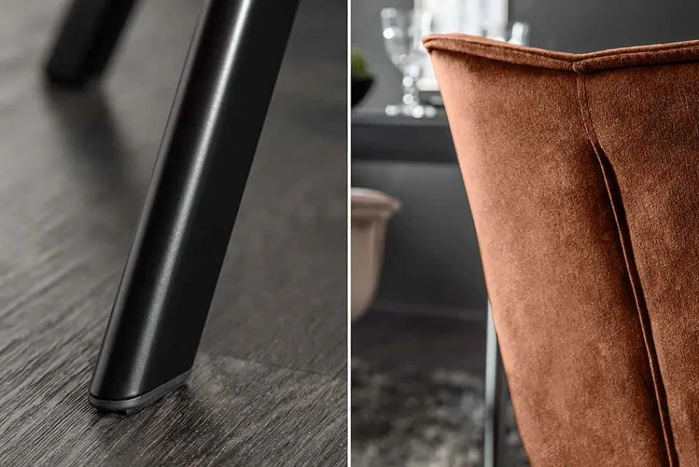 Riess-Ambiente Stühle|Samt Möbel > Drehbarer Stuhl THE DUTCH COMFORT rost braun Samt mit Armlehnen Modern Design