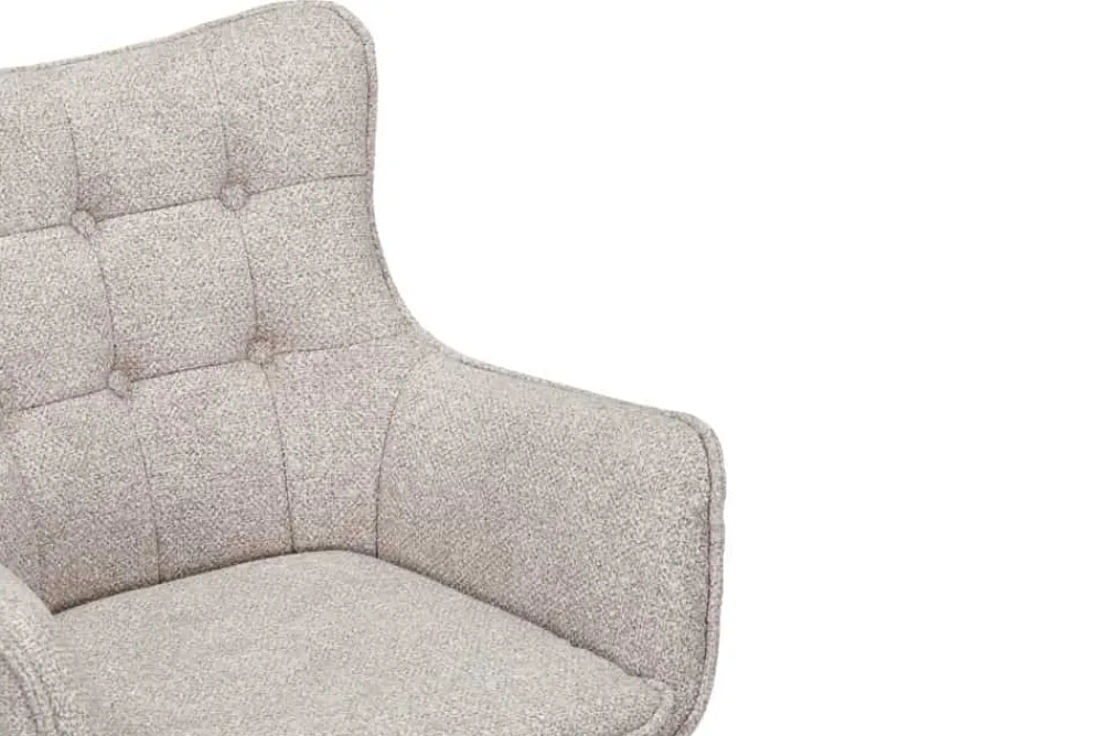 Riess-Ambiente Skandinavisch|Stühle > Drehbarer Stuhl THOR beige Strukturstoff braun Wenge Eichenholz 360° mit Armlehne