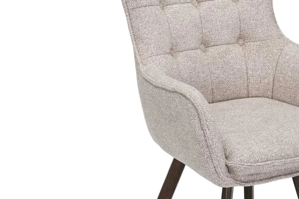 Riess-Ambiente Skandinavisch|Stühle > Drehbarer Stuhl THOR beige Strukturstoff braun Wenge Eichenholz 360° mit Armlehne