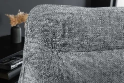 Riess-Ambiente Retro Möbel|Industrial Loft > Drehbarer Stuhl VERONA grau Strukturstoff mit Armlehne Metallbeine schwarz