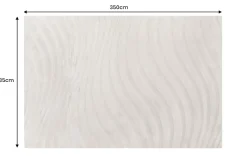 Riess-Ambiente Teppiche|Skandinavisch > 3D strukturierter Kurzflor XXL Teppich WAVE 350x235cm beige Hoch-Tief-Effekt