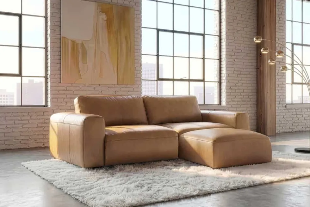 Riess-Ambiente Industrial Loft|3-Sitzer Sofa > Echtleder Sofa BIG GEORGE 245cm cognac Taschenfederkern 3-Sitzer Couch