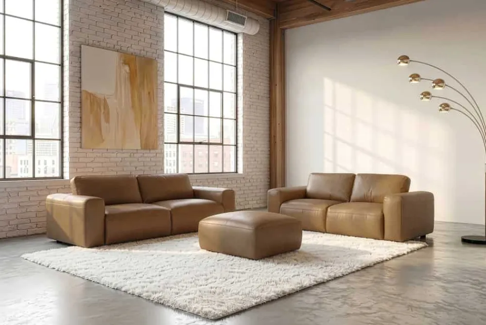 Riess-Ambiente Industrial Loft|3-Sitzer Sofa > Echtleder Sofa BIG GEORGE 245cm cognac Taschenfederkern 3-Sitzer Couch