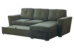 Riess-Ambiente 3-Sitzer Sofa > Ecksofa mit Schlaffunktion APARTMENT beidseitig aufbaubar grün Strukturstoff inkl. Stauraum