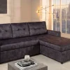 Riess-Ambiente Samt Möbel|Ecksofa > Ecksofa mit Schlaffunktion APARTMENT beidseitig aufbaubar grau Samt inkl. Stauraum