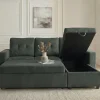 Riess-Ambiente Ecksofa > Ecksofa mit Schlaffunktion APARTMENT beidseitig aufbaubar grün Cord inkl. Stauraum