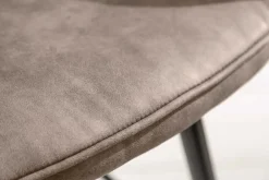 Riess-Ambiente Retro Möbel|Barhocker > Edler Barhocker TURIN vintage taupe mit Ziersteppung Barstuhl mit Armlehne