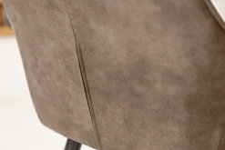 Riess-Ambiente Retro Möbel|Barhocker > Edler Barhocker TURIN vintage taupe mit Ziersteppung Barstuhl mit Armlehne
