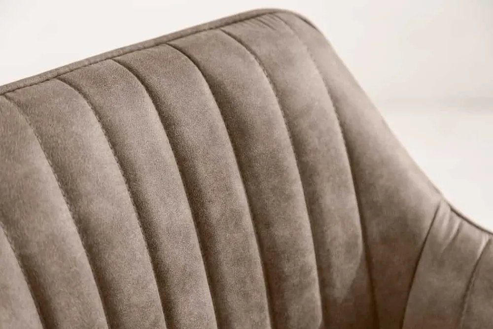 Riess-Ambiente Retro Möbel|Barhocker > Edler Barhocker TURIN vintage taupe mit Ziersteppung Barstuhl mit Armlehne