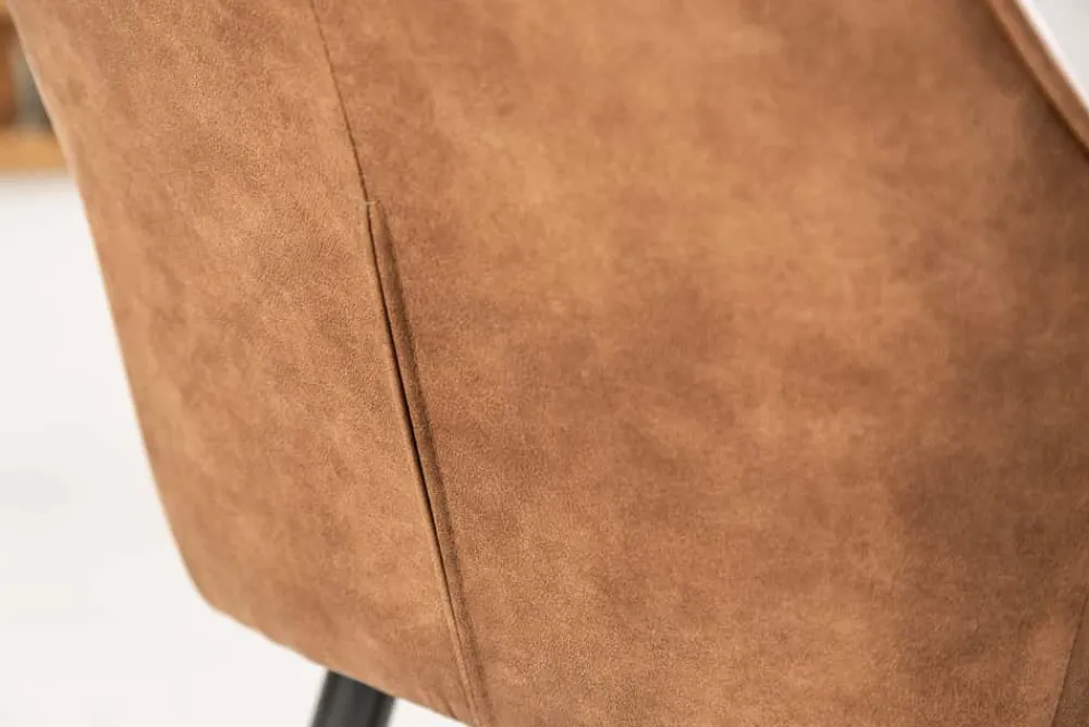 Riess-Ambiente Retro Möbel|Barhocker > Edler Barhocker TURIN vintage braun mit Ziersteppung Barstuhl mit Armlehne