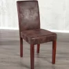 Riess-Ambiente Stühle > Edler Kolonial Stuhl GENUA cigar braun Vintage Look Massivholzbeine
