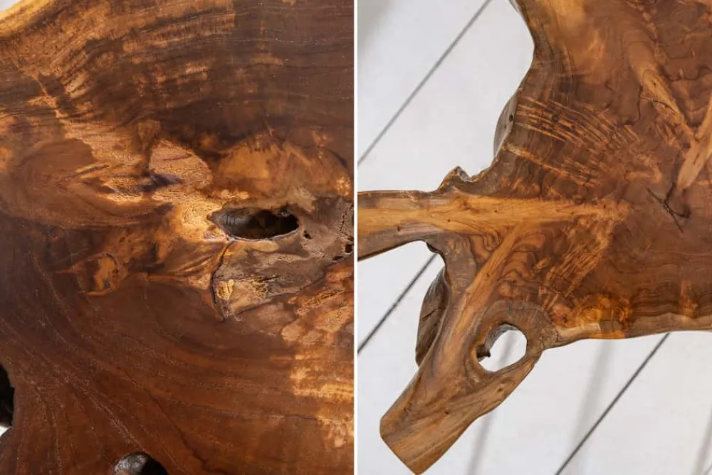 Riess-Ambiente Beistelltische|Mehr... > Einzigartiger Beistelltisch WILD 40cm Teakholz Baumscheibe Couchtisch