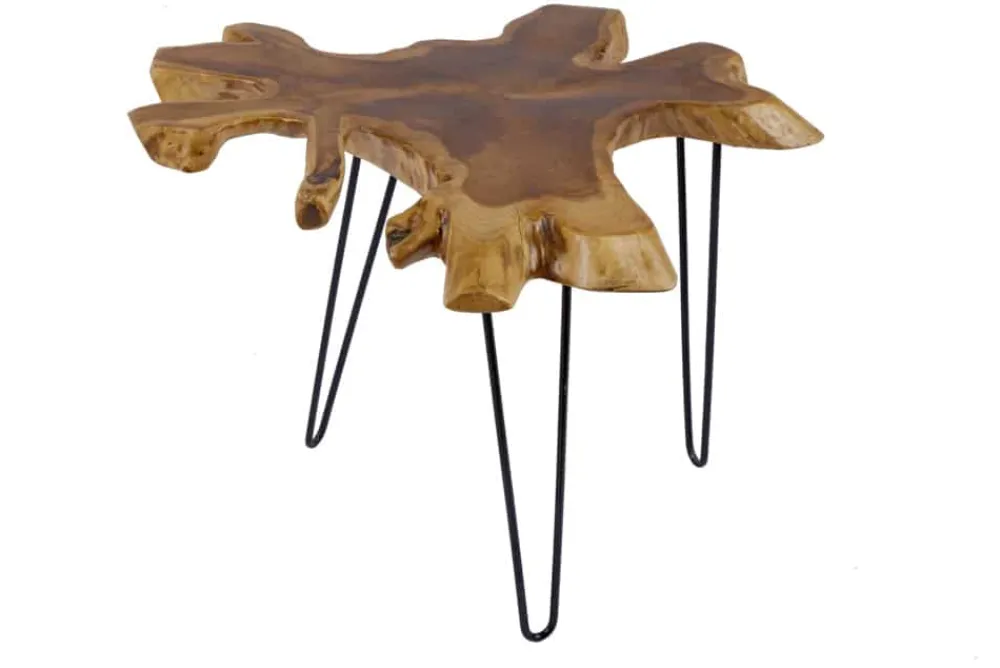 Riess-Ambiente Mehr...|Couchtische > Einzigartiger Beistelltisch WILD 60cm Teakholz Baumscheibe Couchtisch