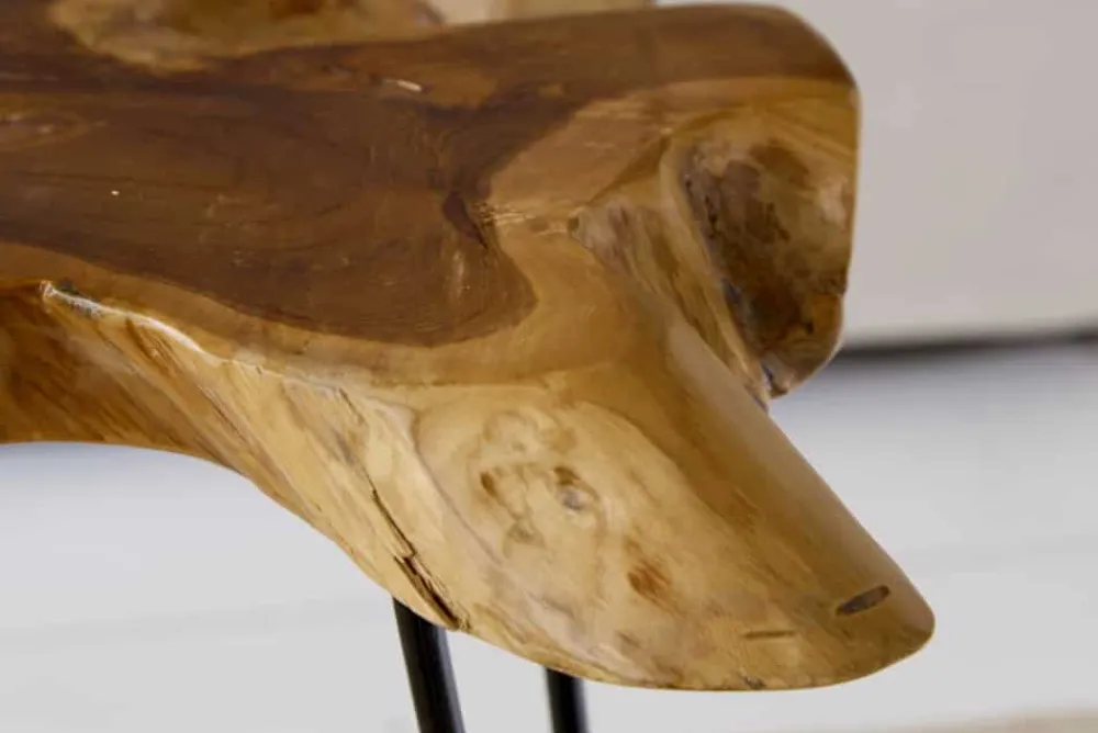 Riess-Ambiente Mehr...|Couchtische > Einzigartiger Beistelltisch WILD 60cm Teakholz Baumscheibe Couchtisch