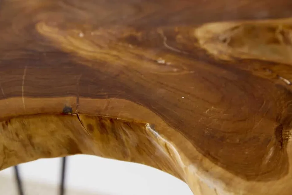 Riess-Ambiente Mehr...|Couchtische > Einzigartiger Beistelltisch WILD 60cm Teakholz Baumscheibe Couchtisch