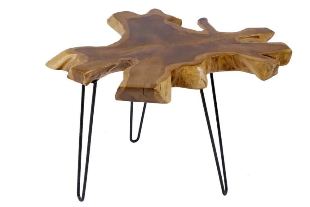 Riess-Ambiente Mehr...|Couchtische > Einzigartiger Beistelltisch WILD 60cm Teakholz Baumscheibe Couchtisch
