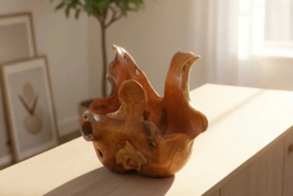 Riess-Ambiente Mehr...|Wohnaccessoires > Einzigartige Schale ORGANIC 40cm natur Teak aus Wurzelholz