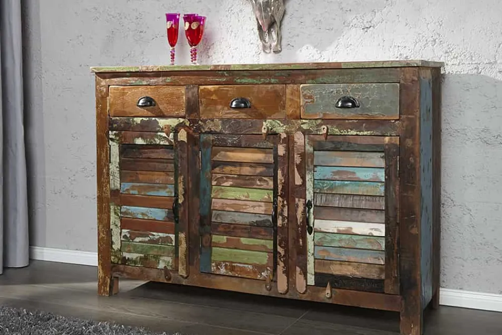 Riess-Ambiente Mehr...|Sideboards & Kommoden > Einzigartiges Sideboard JAKARTA 125cm recyceltes Massivholz aus Fischerbooten