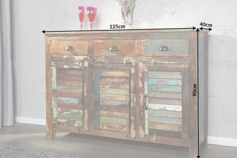 Riess-Ambiente Mehr...|Sideboards & Kommoden > Einzigartiges Sideboard JAKARTA 125cm recyceltes Massivholz aus Fischerbooten
