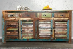 Riess-Ambiente Mehr...|Sideboards & Kommoden > Einzigartiges Sideboard JAKARTA 160cm bunt recyceltes Massivholz aus Fischerbooten