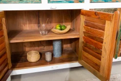 Riess-Ambiente Mehr...|Sideboards & Kommoden > Einzigartiges Sideboard JAKARTA 160cm weiß bunt recyceltes Massivholz aus Fischerbooten